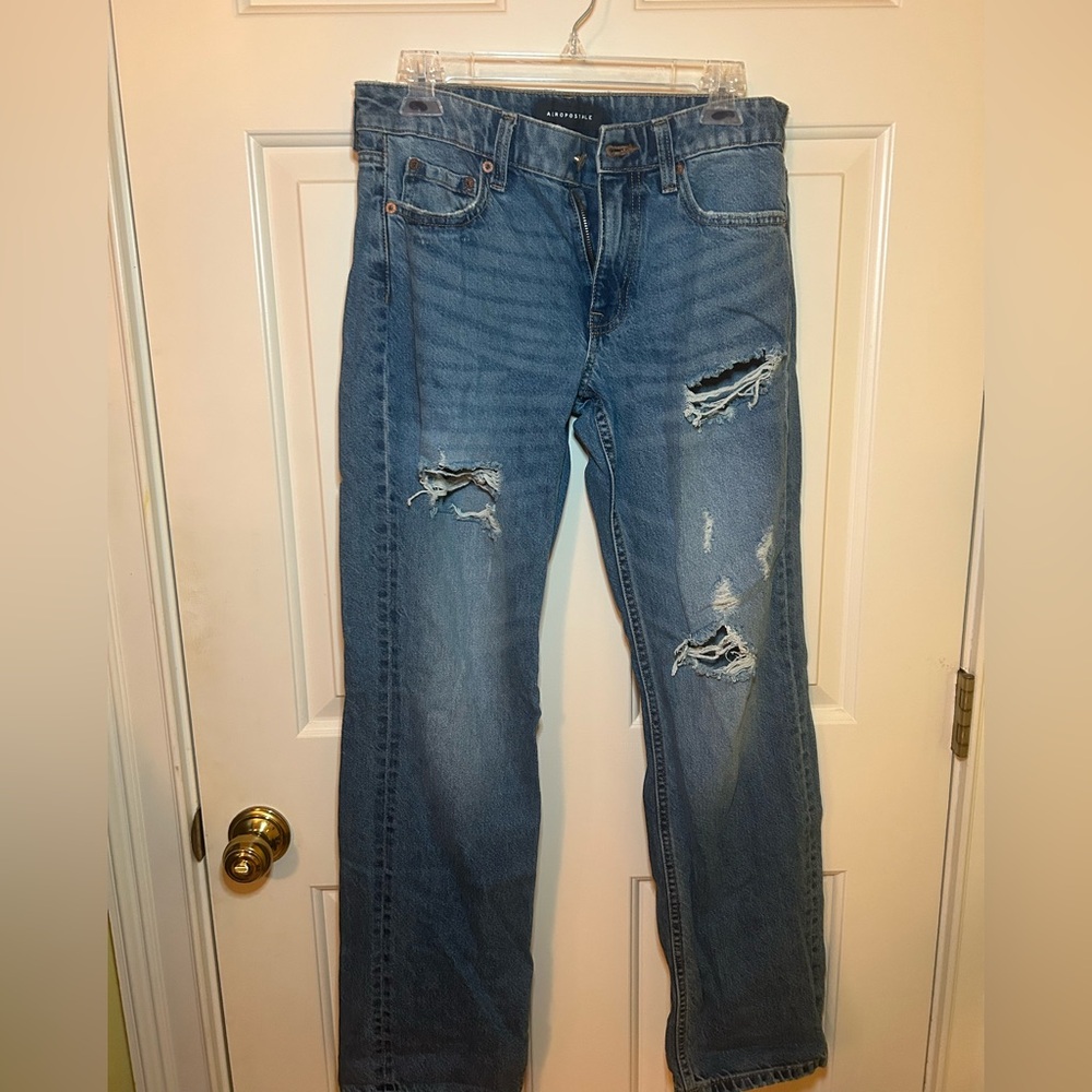 Aero Women’s Blue Distressed Jeans